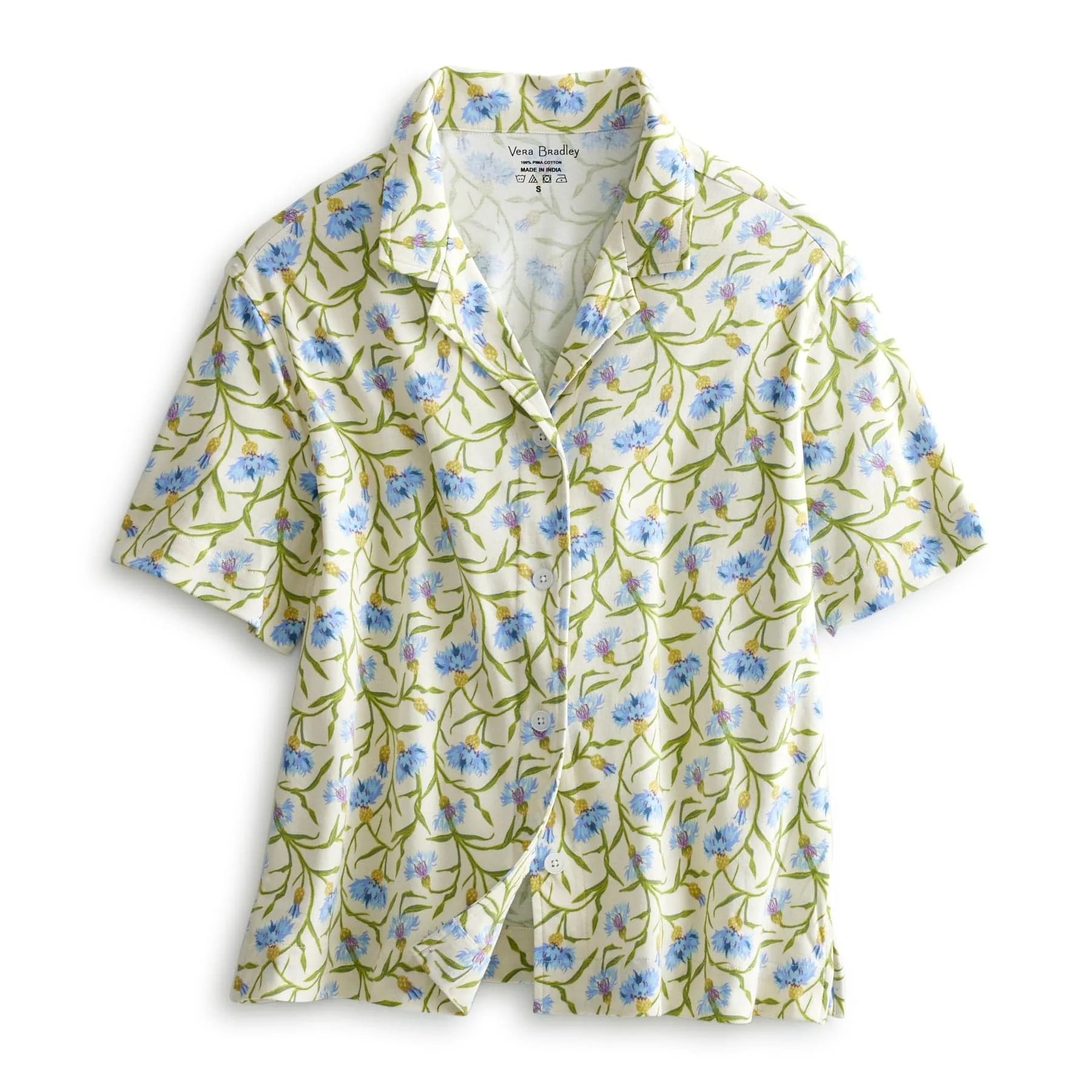Short-Sleeved Button-Down Pajama Top